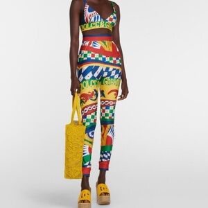 Dolce & Gabbana Red and Blue Artistic Leggings brand new